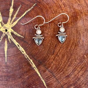 Vintage Modernist Triangle Earrings Geometric Modern Womens Jewelry